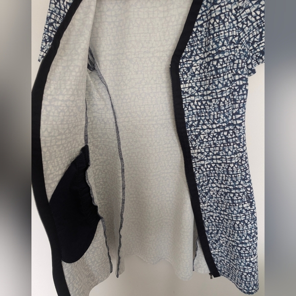 Tory Burch Geometric Print Ponte Zip Front V Neck Dress Size XS Women's - Picture 4 of 8